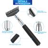 2 Pack Back Scratcher for Men Women,Portable Extendable Stainless Steel Telescoping Back Scratchers Oversized and Normal Size with Carrying Bag view 4