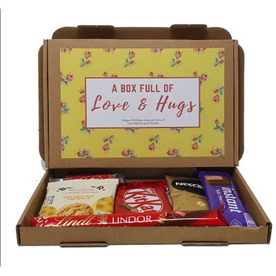 Treasured Forever Tea - Hug in a Box, Letterbox Gift, Cheer up, Pick me up, Afternoon Tea, Hamper Gift, Gift for Friend, Thinking of You, Thank You Gift (Yellow Floral - Mixed Hot Drink)