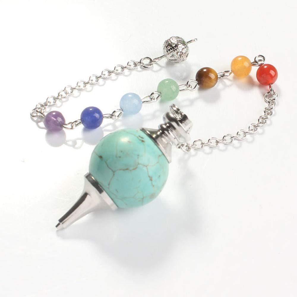 7 Chakra Natural Stone Crystal Pendant Pendulums for Men Women Yoga Jewelry Gift-P0001