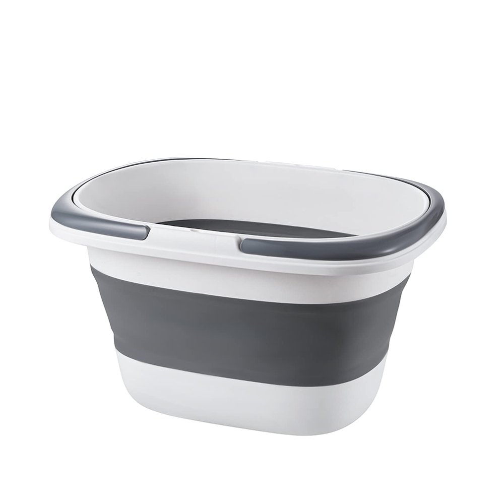 4.2 Gal(16L) Large Collapsible Mop Bucket with Handle for House Cleaning, Space Saving Outdoor Multiuse Foldable Water Pail for Camping,Fishing,RV (Grey1)