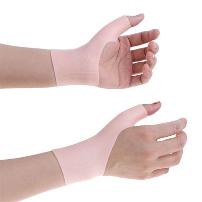 1Pair Silicone Gel Wrist Thumb Support Braces for Right & Left Hand Relief Pain for Carpal Tunnel Rheumatism Tendonitis Yoga Unisex (Size : S)