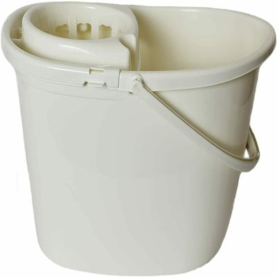 14 Litre Plastic Socket mop Bucket Cleaning Buckets & Bowls (Cream)