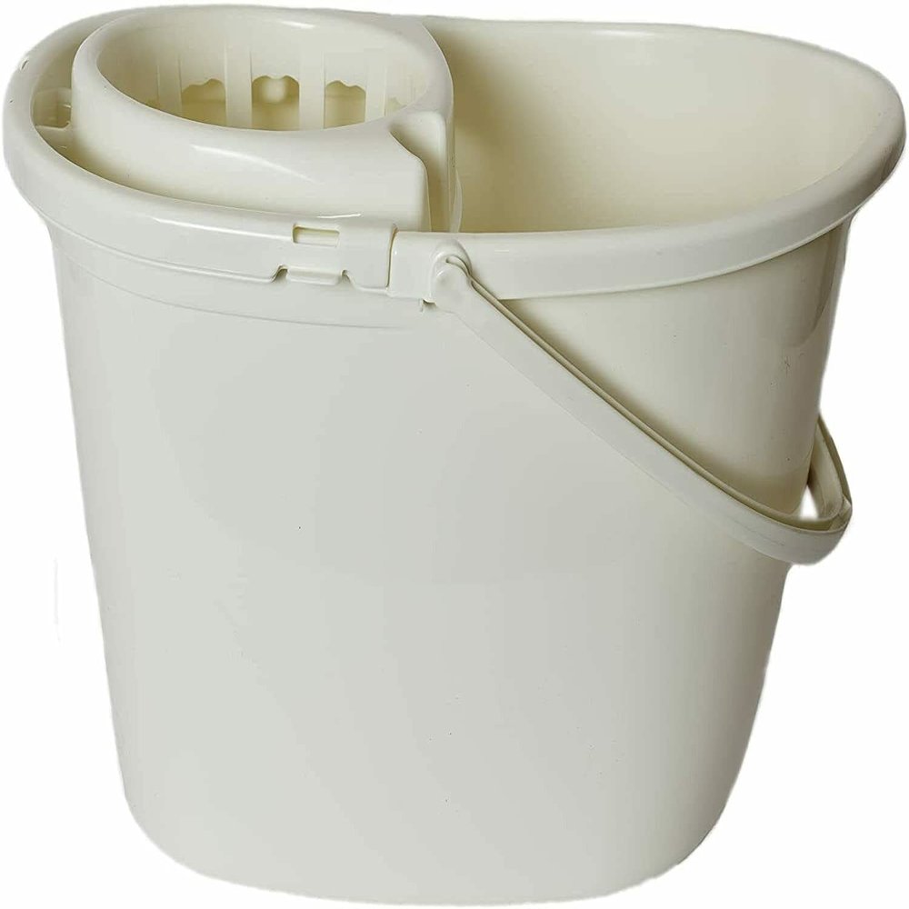 14 Litre Plastic Socket mop Bucket Cleaning Buckets & Bowls (Cream)