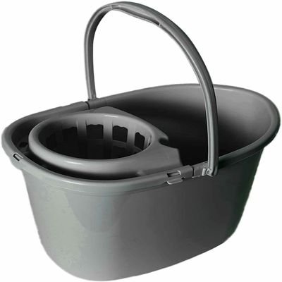 14 Litre Plastic Socket mop Bucket Cleaning Buckets & Bowls (Grey)