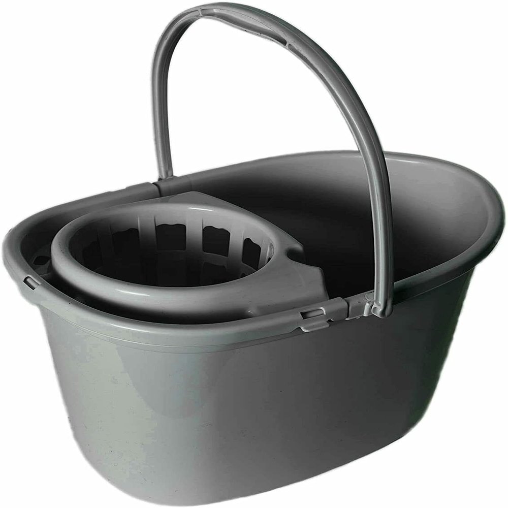 14 Litre Plastic Socket mop Bucket Cleaning Buckets & Bowls (Grey)