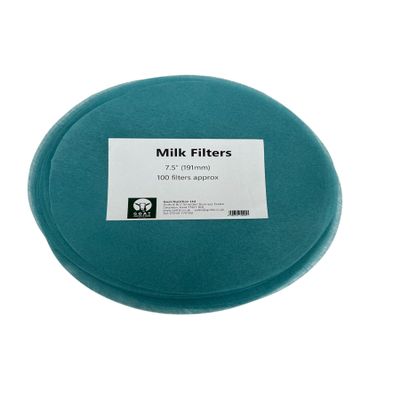GN LTD MILK Milk Filters | 100-Pack, 7.5" | Virgin Material | Disposable Filter Sheets for Milk Strainer or Funnel | Hygienic Resealable Pack | Fast, Fine Filtration