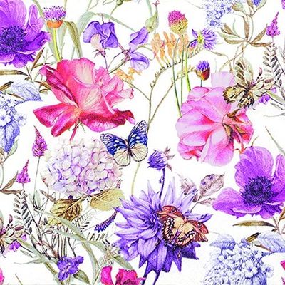 20 Napkins Poetry on Flowers 33 x 33 cm