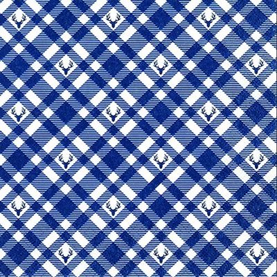20 Napkins Stag on Check Blue 33 x 33 cm