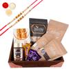 Jaiccha Ghasitaram Rakhi Gifts for Brothers Korno Tray of 10 Goodies with Besan Barfi and with 2 Pearl Rakhis view 1