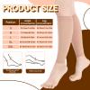 Agatige Varicose Veins Socks, 20-32mmhg Open Toe Medical Compression Socks for Women & Men Pressure Calf Compression Sleeve Socks for Swelling, Shin Splint - Skin Tone (M) view 4