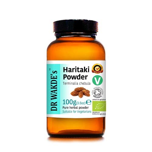 DR WAKDE'S Organic Haritaki Powder (Hirda | Terminalia chebula) - 100g (3.5oz) | Pure, Raw & Dried Powder | Ayurvedic Herb | Vegan | Nothing Added, Nothing Removed | Same Day Dispatch