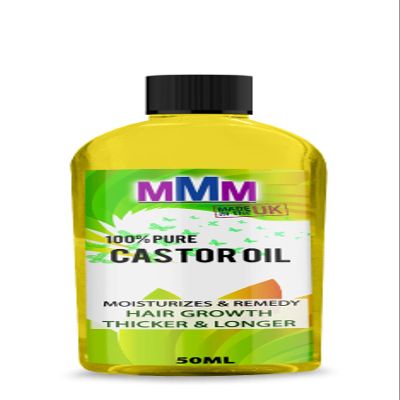 Organic Castor Oil 100% Cold Pressed Undiluted, Certified, Premium Quality (50ML)