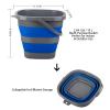 Collapsible Plastic Bucket with 2.6 Gallon (10L), Foldable Rectangular Tub for House Cleaning, Space Saving Outdoor Waterpot for Garden or Camping, Portable Fishing Water Pail (Blue) view 2