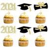 48 Pieces 2024 Graduation Cupcake Toppers Class of 2024 Graduation Cake Toppers for Grad 2024 Party Cake Decorations Supplies view 1