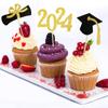 48 Pieces 2024 Graduation Cupcake Toppers Class of 2024 Graduation Cake Toppers for Grad 2024 Party Cake Decorations Supplies view 2