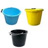 14L Litre Strong Plastic Builders Bucket 3 Gallon Multipurpose Storage Bucket Construction Bucket with Metal Handle & Spout for Cleaning Animal Feed Mixing Home & Garden (1, Assorted Colour) view 1