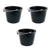 14L Litre Strong Plastic Builders Bucket 3 Gallon Multipurpose Storage Bucket Construction Bucket with Metal Handle & Spout for Cleaning Animal Feed Mixing Home & Garden (Made in UK) (3, Black) view 1