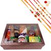 Jaiccha Ghasitaram Rakhi Gifts for Brothers Big Hamper Box of 20 Goodies with Milk Cake with 5 Rakhis view 1