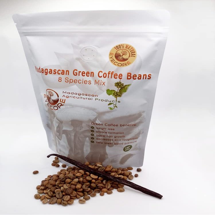 Green Coffee Beans Madagascan 8 Species Mix Raw Unroasted + Vanilla Pod FREE