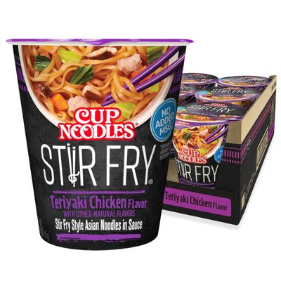 Nissin Cup Noodles Stir Fry Noodles in Sauce, Teriyaki Chicken, 3 Ounce