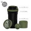 Artoid Mode 720ml Sports Fitness Workout Protein Shaker Bottle with Twist and Lock Protein Box Storage, Dual Mixing Technology with Shaker Balls & Mixing Grids - BPA Free view 3
