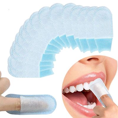 Engjajo 50Pcs Finger Cleaning Teeth Wipes Disposable Non-Woven Fabric Soft Gauze Infant Finger Clean Oral Toothbrushes Whitening