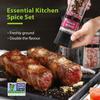 Soeos Black Peppercorns + White Sea Salt + Rainbow Peppercorns + Pink Salt, 9.8oz(277.82g) Spice Total, Plastic Bottle Grinder with Spice Included, Salt and Pepper Set, Grinder Set, Spice Set. view 3