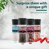 Soeos Black Peppercorns + White Sea Salt + Rainbow Peppercorns + Pink Salt, 9.8oz(277.82g) Spice Total, Plastic Bottle Grinder with Spice Included, Salt and Pepper Set, Grinder Set, Spice Set. view 4