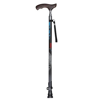 Chillers Carbon Fiber Wood Walking Cane with T Handle Walking Sticks Tourism Cane Trekking Nordic Walking Pole Hiking Crutches for Elderly, Men, Women, Seniors & Handicap (Color : Black)