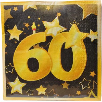 Udo Schmidt 13207 Serviettes 14 g Black Number 60 Black/Gold