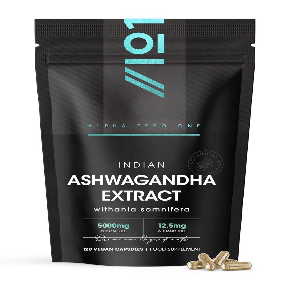 Ashwagandha Extract 5000mg - 5% Withanolides (12.5mg) - 120 Vegan Capsules - Made with BioPerine Black Pepper for Higher Bioavailability (4 Month Supply) by Alpha01