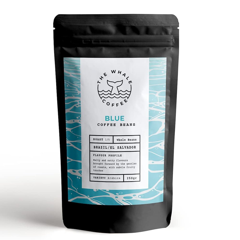 The Whale Coffee Blue Blend, Light Roast, Coffee Beans, 250g, % of Sales donated to WDC