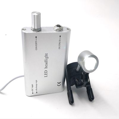 LED Dental Head Light, Portable Head Lamp Headlight, Headlamp for Dental Surgical Medical Binocular Loupes Silver