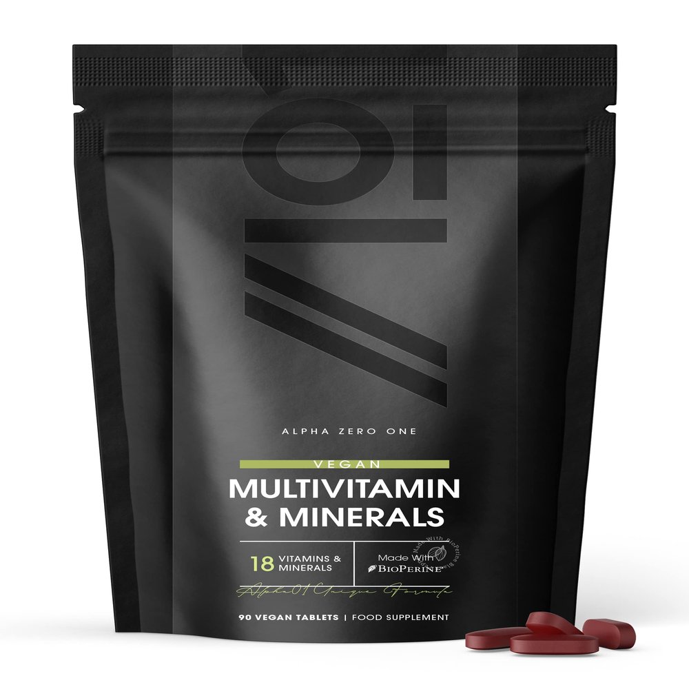 Multivitamins & Minerals for Men and Women  90 Vegan Tablets  High Strength 18 Essential Vitamins & Minerals with Iron, Vitamin C, B12 & D3  by Alpha01