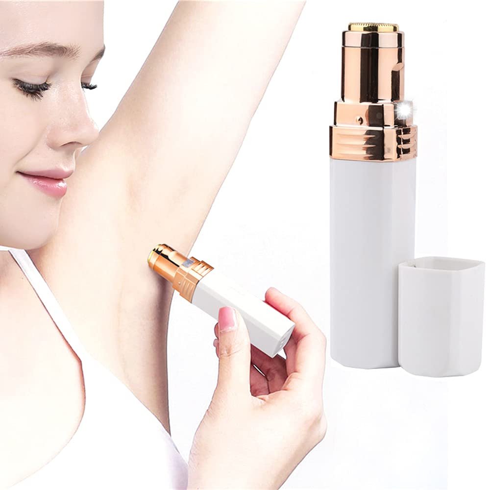 1 Piece of Women Face Hair Removal Device Lipstick Shape Hair Remover Portable Waterproof Electric Face Hair Trimmer Painless Lady Shaver for Lip, Chin, Face, Arm, Armpit, Leg