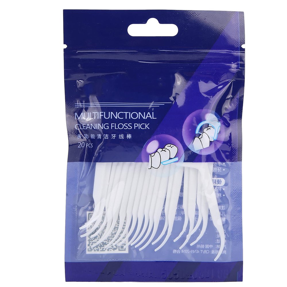 20pcs Dental Floss Picks High Pull Toothpicks Sticks, Professional Dental Floss Picks Disposable Tooth Cleaning Floss Picks, for Family Hotel Travel Women Men Teeth Cleaning