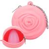 Adorable Pink Peri - Menstrual Period Cup Case Storage Bag | Rose Design + Silicon Material | Easy to Carry, Clean, and use | Metal Chain Attached | Multi-use for Small Items (Cup not Included) Pink view 1