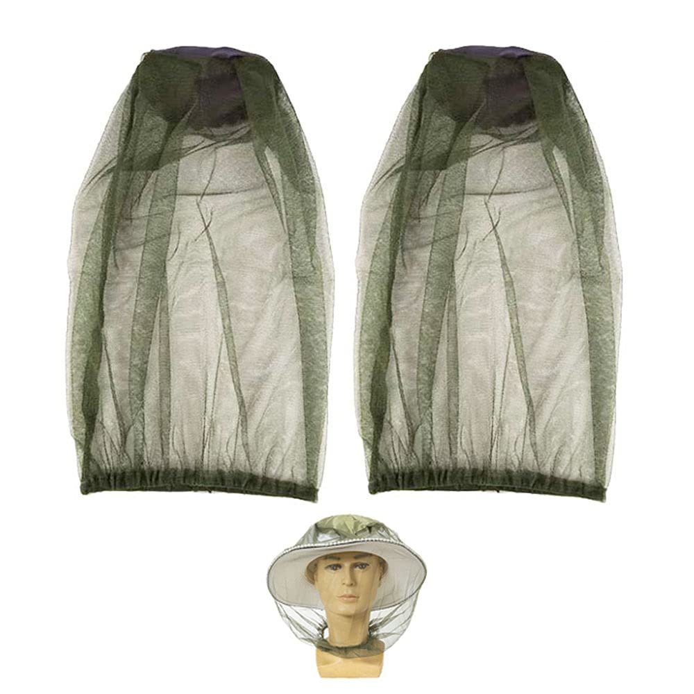 2PCS Midge Head Net Face Net Mesh Nylon Mosquito Head Net for Outdoor Hiking Camping Climbing Fishing and Walking