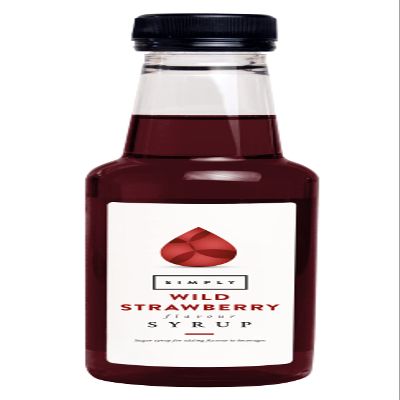Simply Wild Strawberry Syrup, Vegan & Nut Free Flavoured Syrup for Coffee, Cocktails & Baking (250ml)