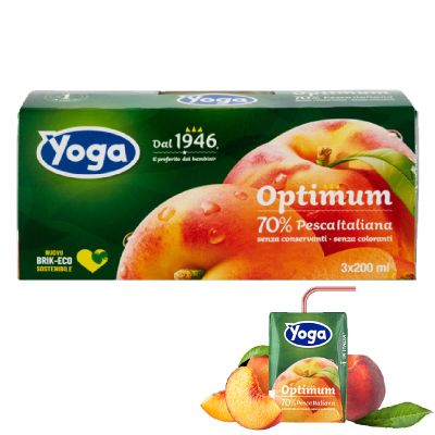 8 PACKS FRUIT JUICE YOGA OPTIMUM ITALIAN FISHING 3 X 200 ML BRIK HOTEL