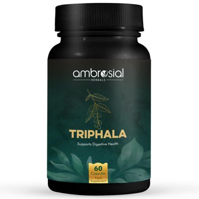 Ambrosial Triphala | Vegan | Improves Digestion | Relieves Gastric Issues | Rich In Vitamin C & Antioxidants | With Goodness of Amla, Haritaki & Bibhitaki | 60 Capsules