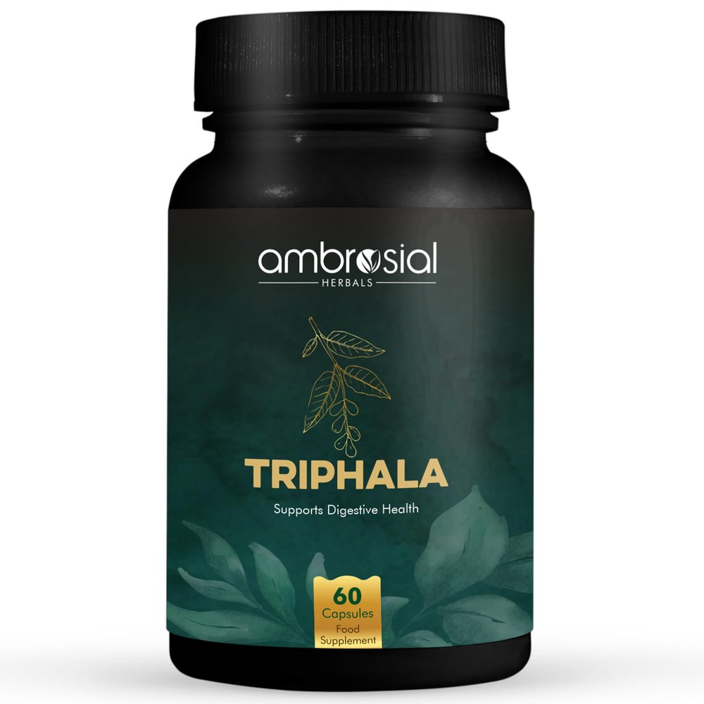 Ambrosial Triphala | Vegan | Improves Digestion | Relieves Gastric Issues | Rich In Vitamin C & Antioxidants | With Goodness of Amla, Haritaki & Bibhitaki | 60 Capsules