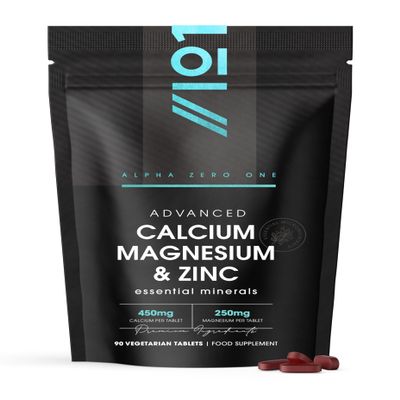 Calcium Magnesium Zinc & Vitamin D3 Tablets - 90 Vegetarian Capsules (3 Months Supply) - Resealable and Recyclable Pouch by Alpha01