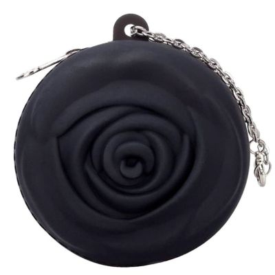 Adorable Pink Peri - Menstrual Period Cup Case Storage Bag | Rose Design + Silicon Material | Easy to carry, clean, and use | Metal Chain attached | Multi-use for any small items (Cup not included