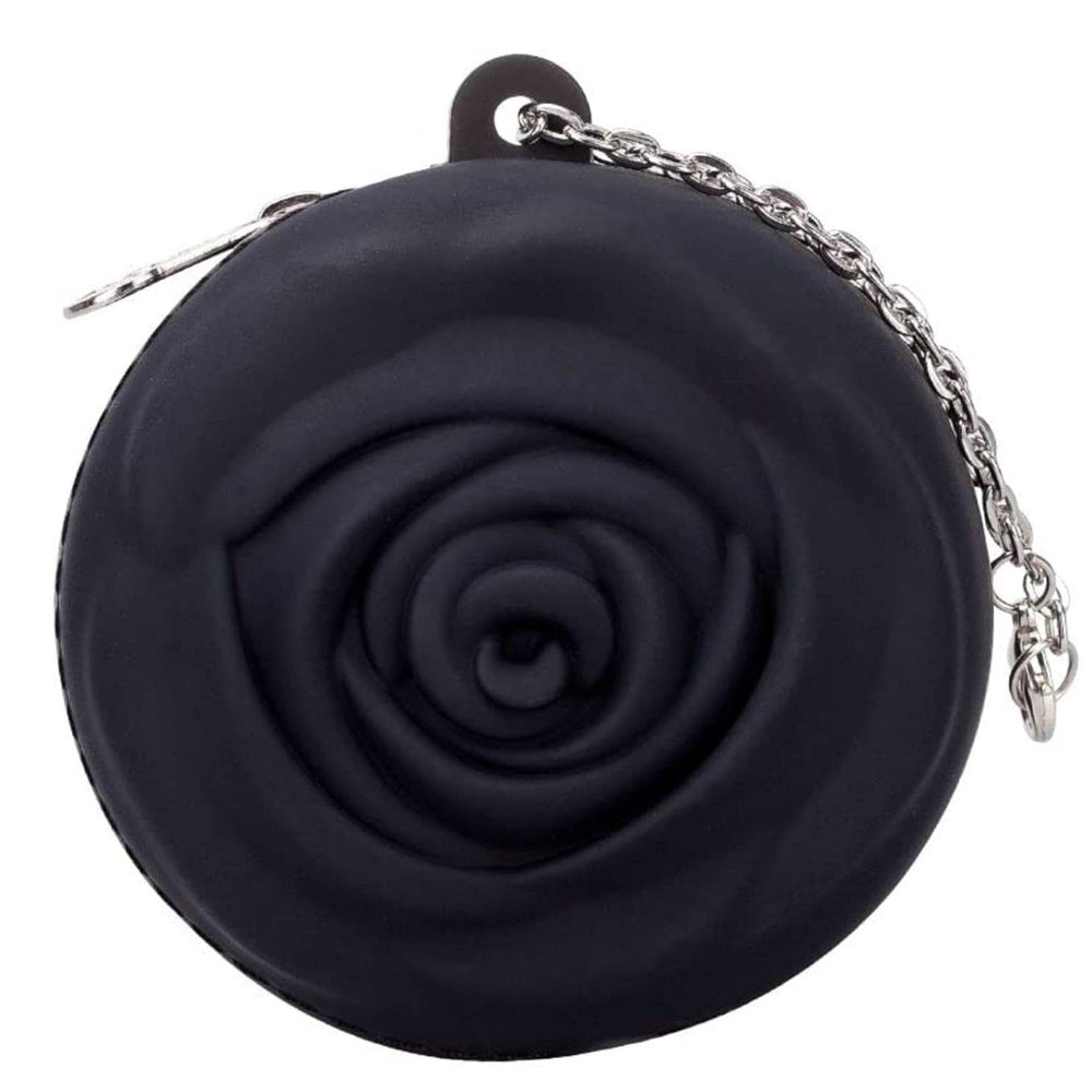 Adorable Pink Peri - Menstrual Period Cup Case Storage Bag | Rose Design + Silicon Material | Easy to carry, clean, and use | Metal Chain attached | Multi-use for any small items (Cup not included