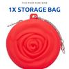 Adorable Pink Peri - Menstrual Period Cup Case Storage Bag | Rose Design + Silicon Material | Easy to carry, clean, and use | Metal Chain attached | Multi-use for any small items - Red view 2