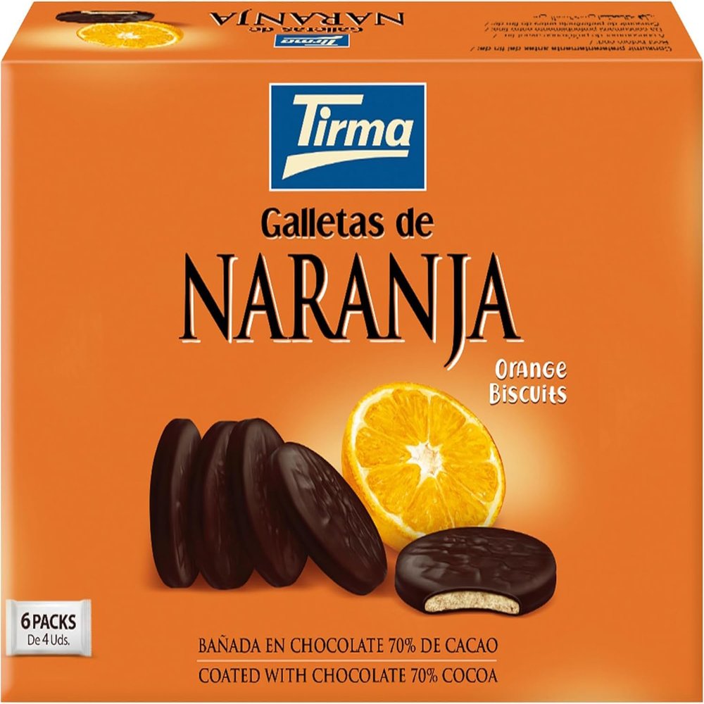 Tirma Orange Biscuits Dipped in 70% Dark Chocolate | Orange and Chocolate Biscuits Gift Box | Made for Sharing | Afternoon Tea Biscuits | Multipack | 200g