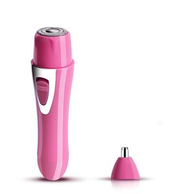 1Pcs 2 in 1 Electric Lady Shaver, ABS Portable Lady Facial Hair Removing Kit with Nose Hair Trimmer Head, Rechargeable USB Shaver for Bikini Nose Leg Face Body