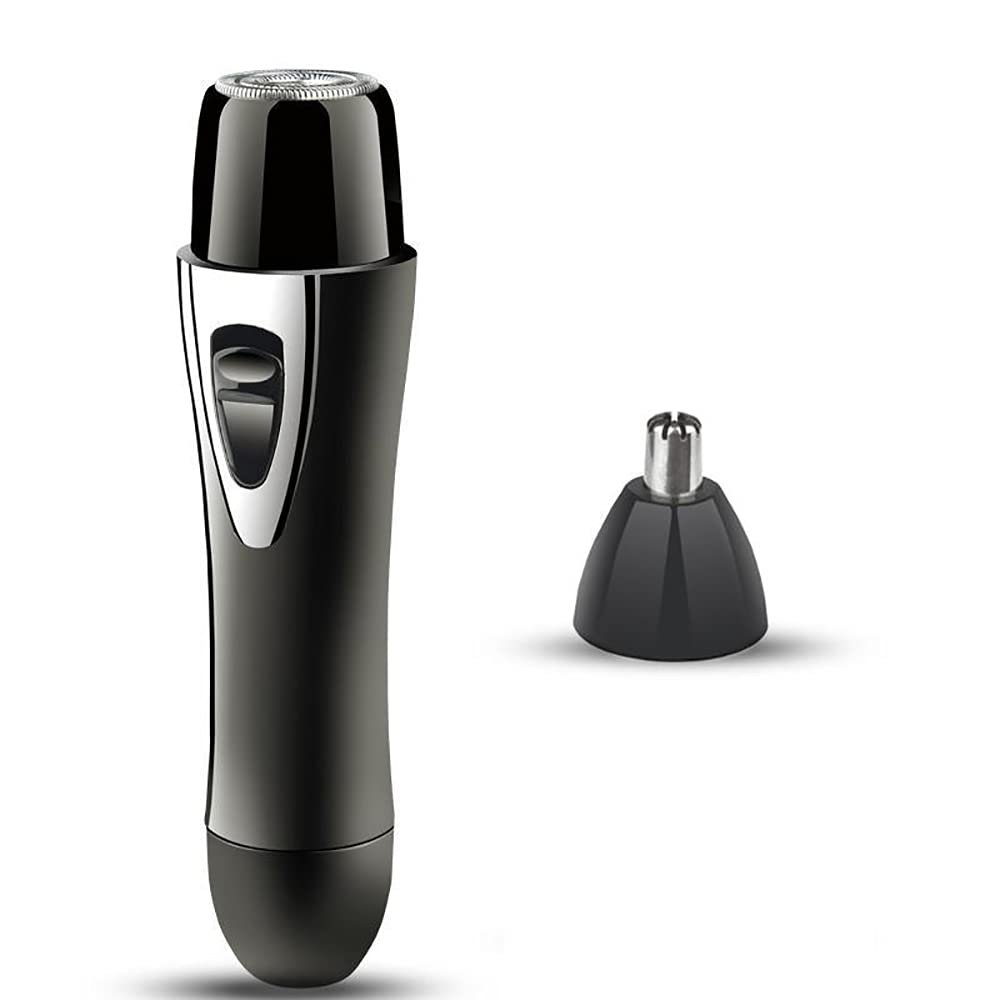 1Pcs 2 in 1 Electric Lady Shaver, ABS Portable Lady Facial Hair Removing Kit with Nose Hair Trimmer Head, Rechargeable USB Shaver for Bikini Nose Leg Face Body