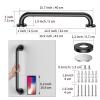 16 Inch Matte Black Shower Grab Bar-1" Diameter, iMomwee Stainless Steel Elderly Safety Bars, Bathroom Shower Balance Bar, Wall Handrail Support, Handicap Senior Disabled Pregnant Assist Bath Handle view 2